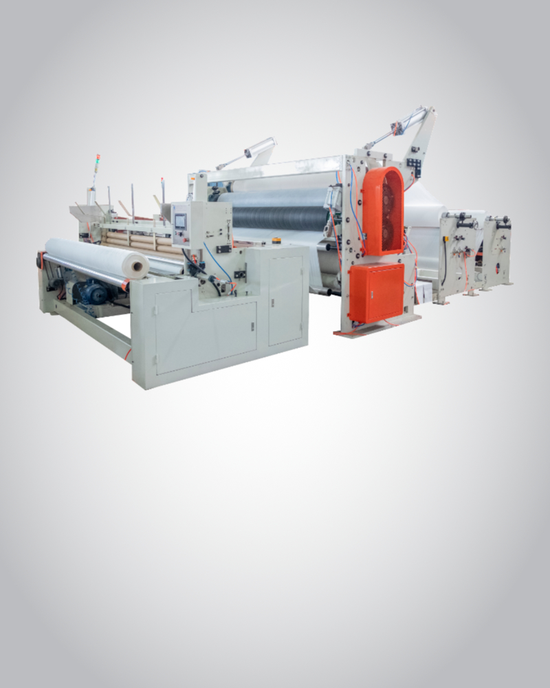 Start-stop tissue paper converting machine
