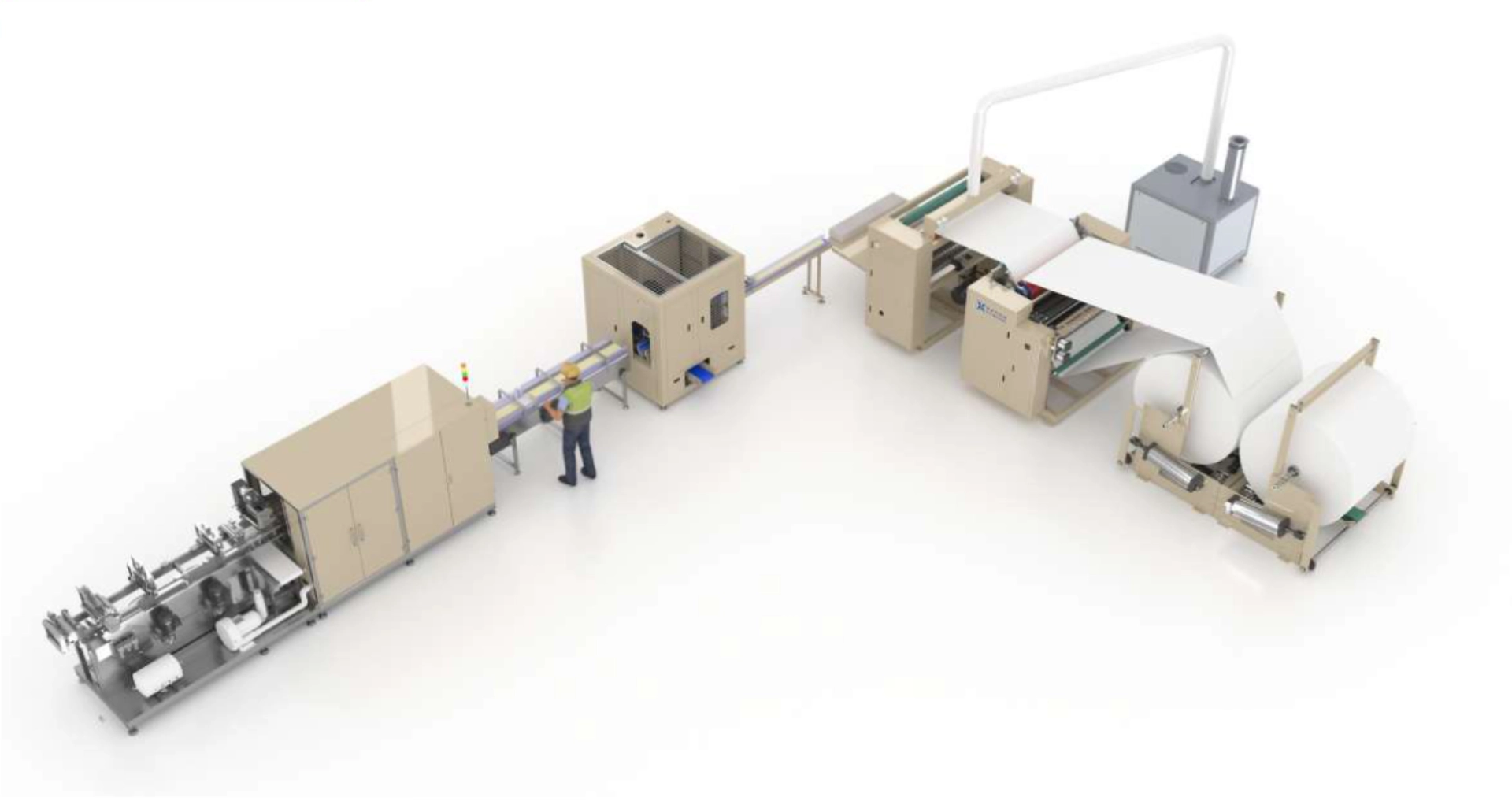 Semi Auto Film Wrapping Hand Towel Line