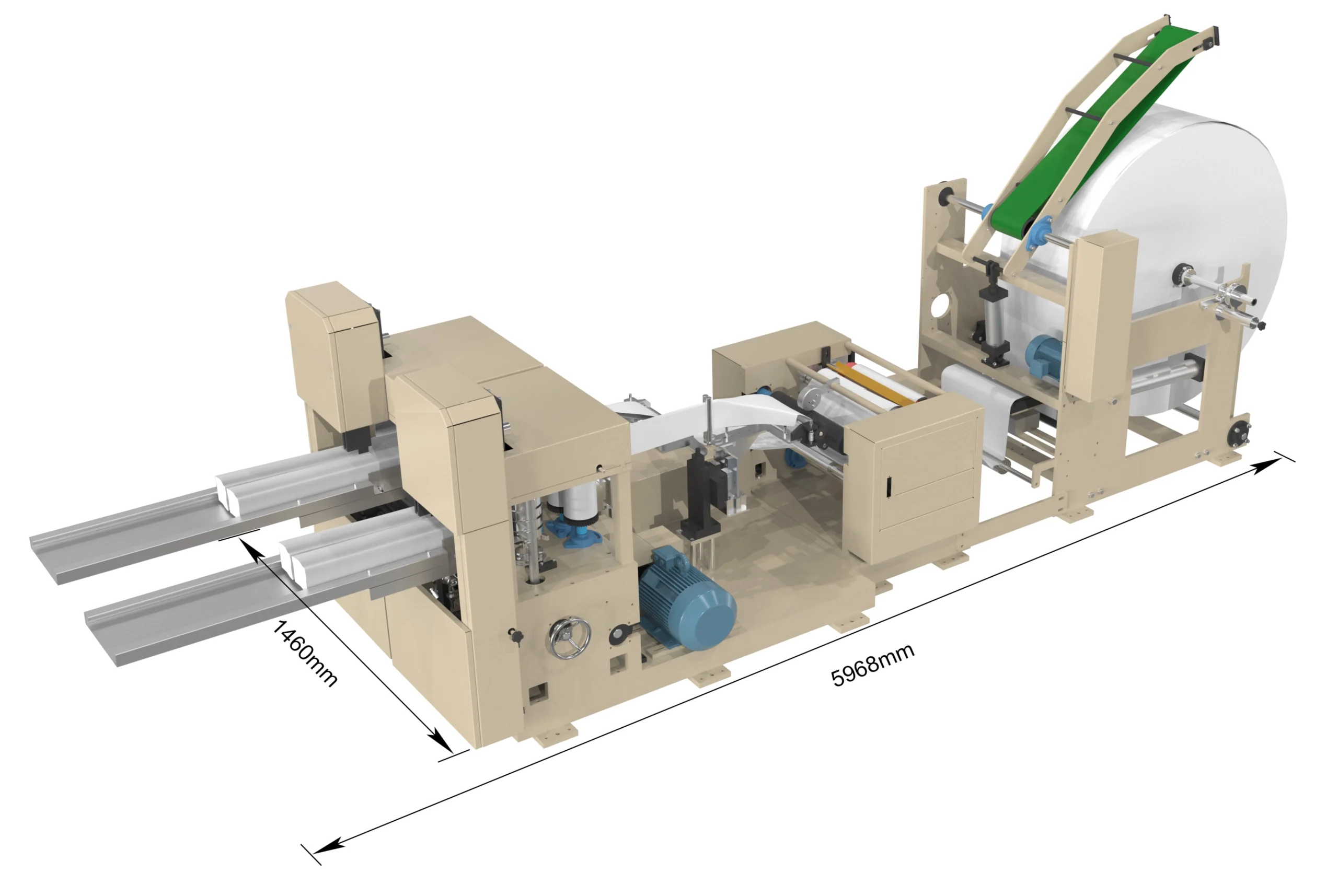 Two-Head 1/4 Fold Napkin Machine with Embossing