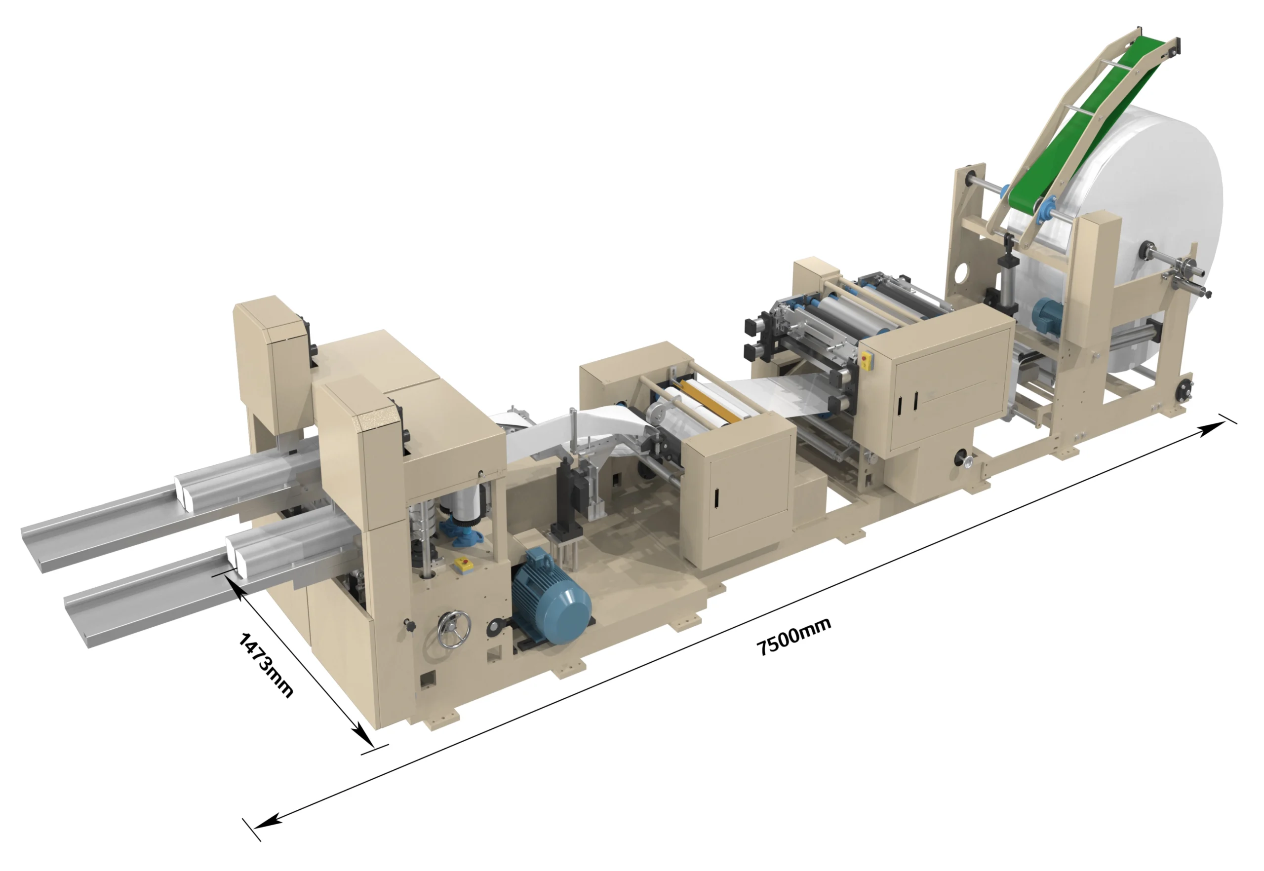 Two-Head 2-Color Napkin Machine with Embossing