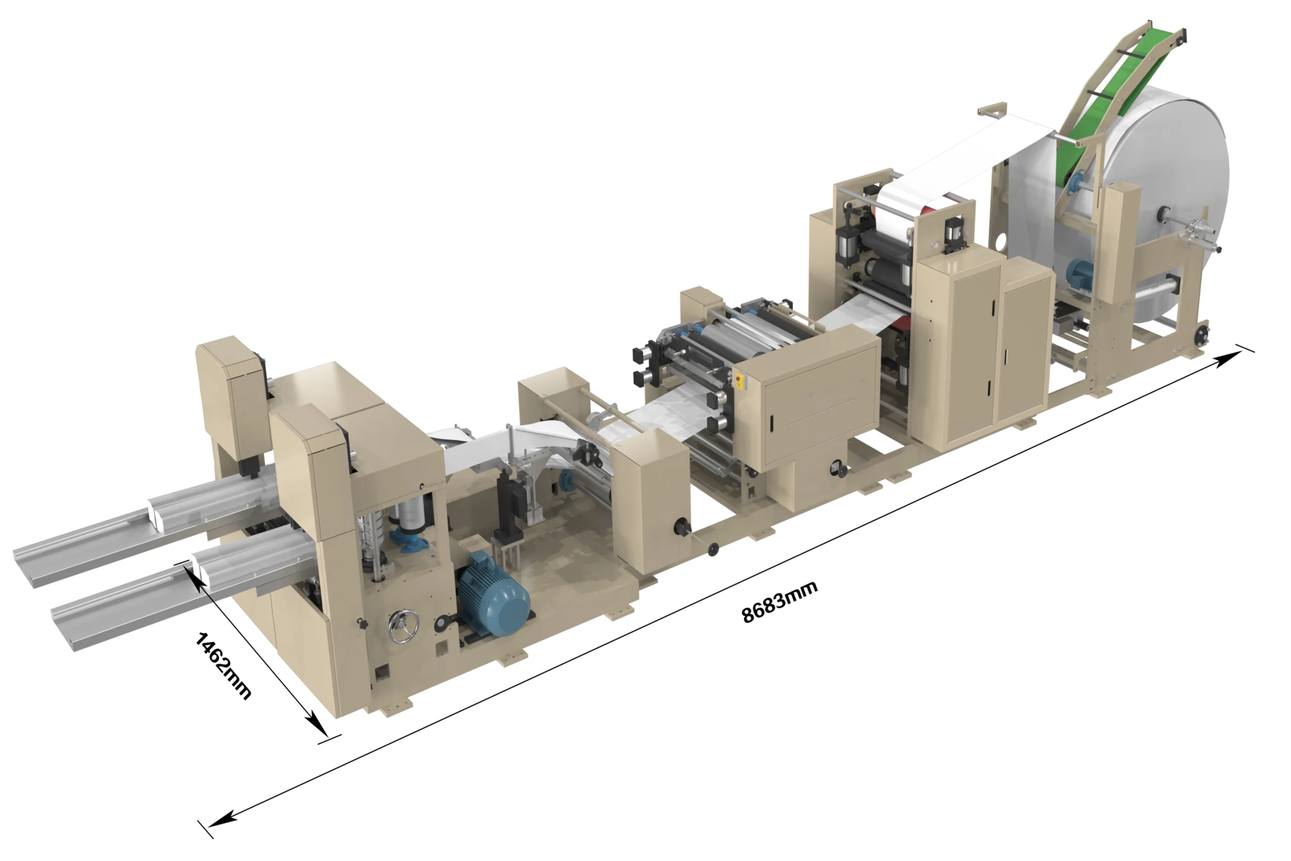 Two-Head 2-Color Napkin Machine with Lamination